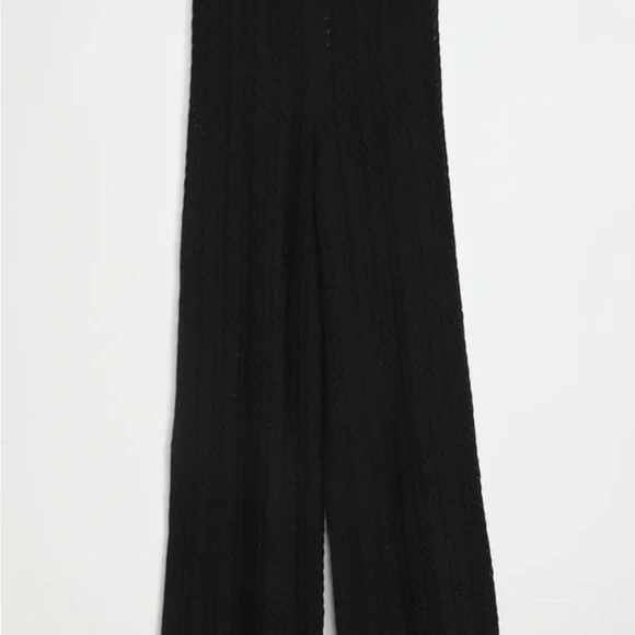Balmy Breeze Black Crochet High-Waisted Swim Cover-Up Pants - Picture 6 of 7
